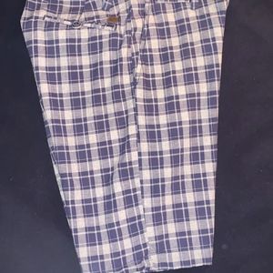 Blue and Gray Plaid Shorts